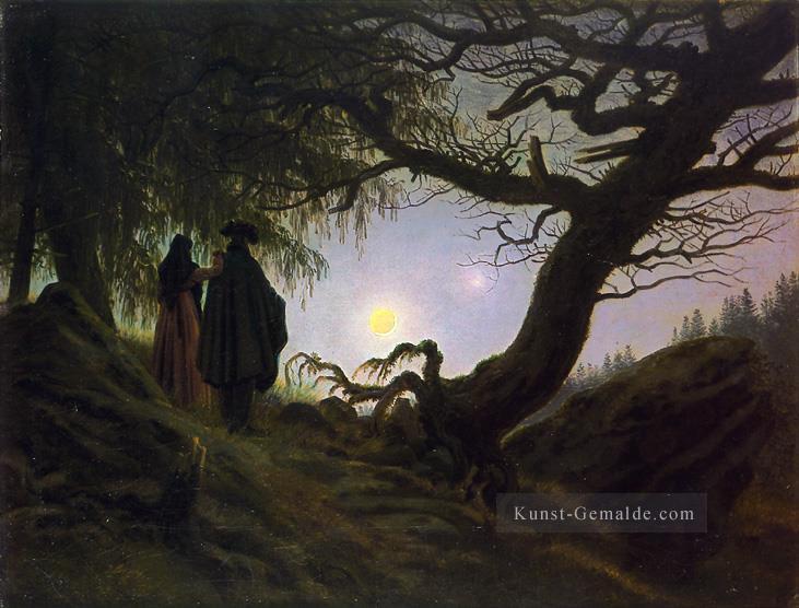 Mann und Frau den Mond betrachtend CDF romantische Caspar David Friedrich Ölgemälde